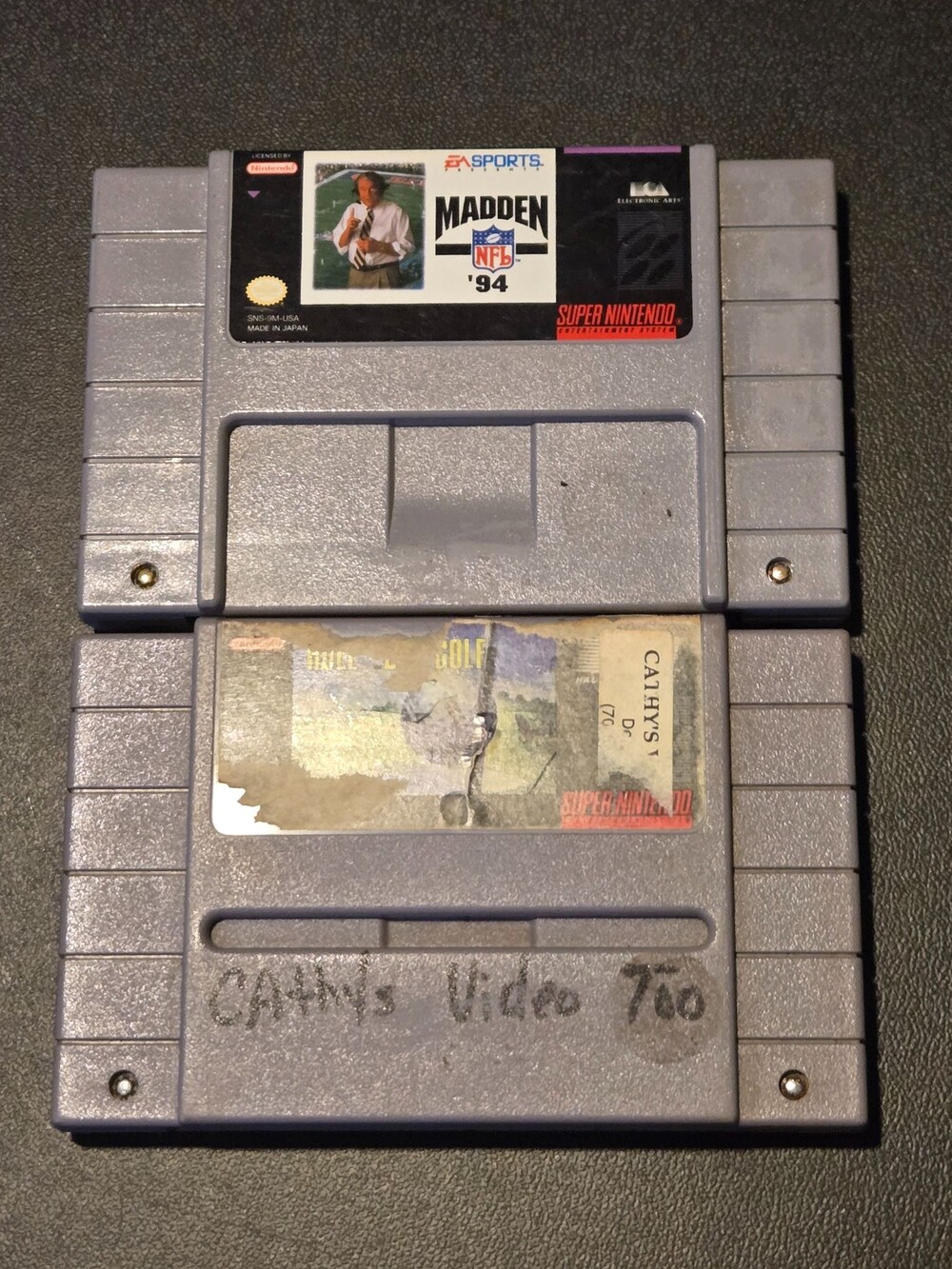 Nintendo Super Nintendo SNES Lot 2 Cartridges Madden NFL '94 + Unknown Golf